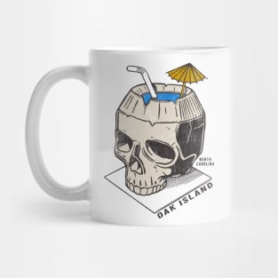 Oak Island, NC Summertime Vacationing Skull Drink Mug